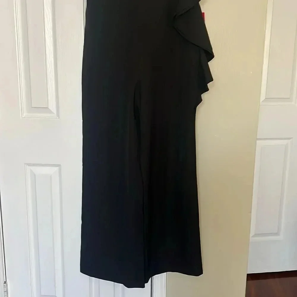 Belle Badgley Mischka Allison Side Ruffle Jumpsuit Size 10